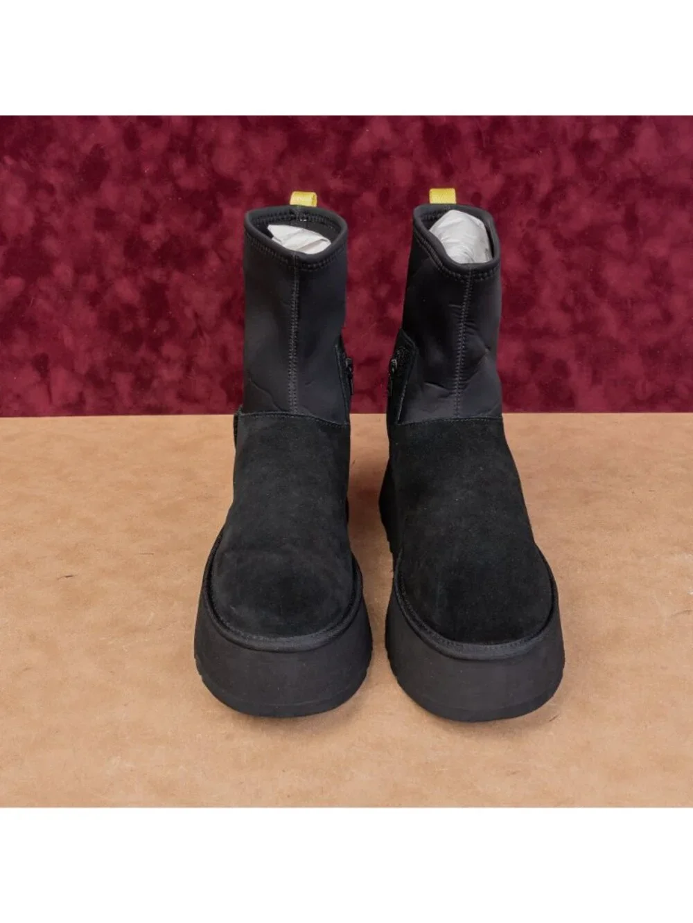 UGG Women Classic Dipper Black Suede Platform Zip Ankle Boots sz 10